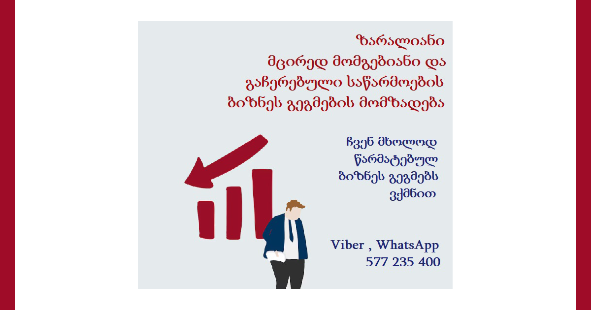 ზარალიანი, მცირედ მომგებიანი და გაჩერებული საწარმოების ბიზნეს გეგმები