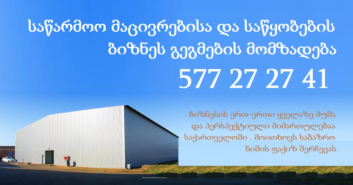 მაცივრების და საწყობების ბიზნეს გეგმების მომზადება – 577 27 27 41 მაცივრების და საწყობების ბიზნეს გეგმების მომზადება – 577 27 27 41